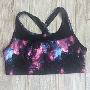Torrid size 1 galaxy print sports bra